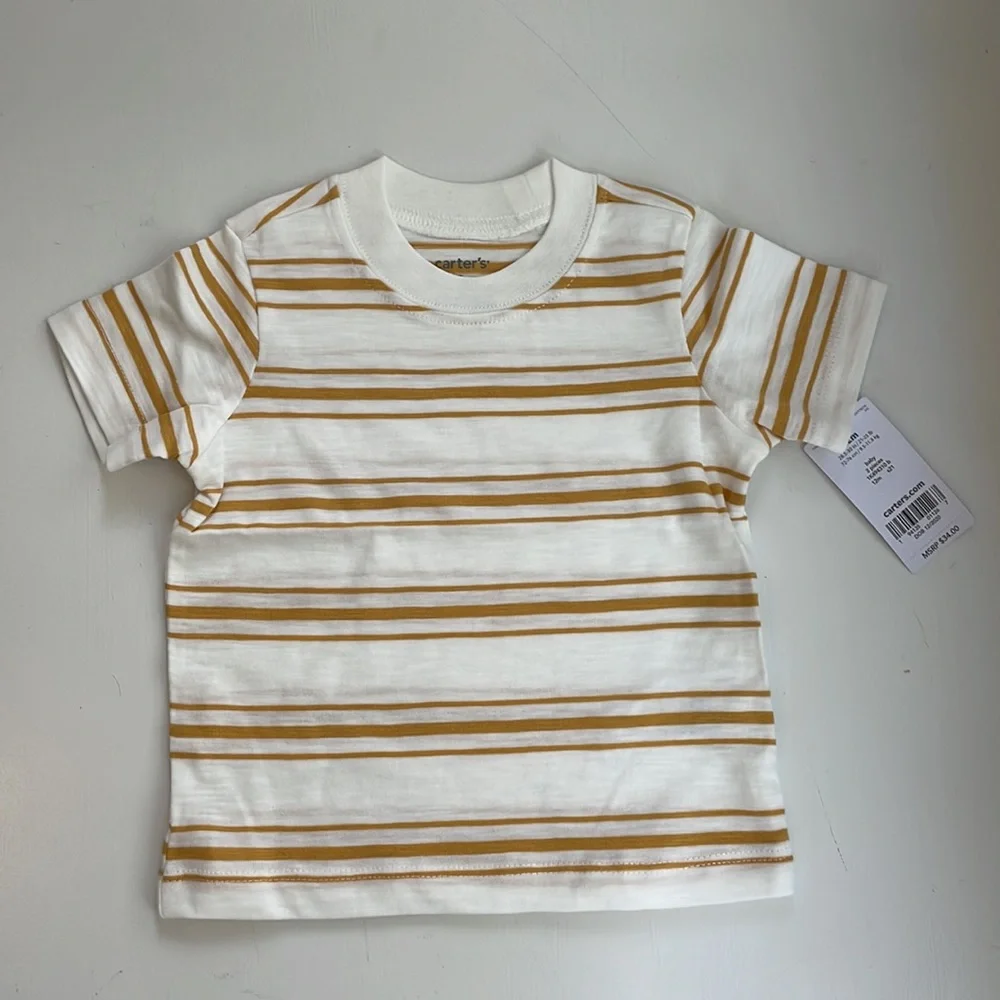 NWT Baby Carter's Slubbed Tee & Chambray Shortalls Set